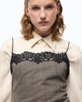 Kariertes Top mit Spitze -  | Pinko