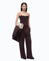 Kariertes Top mit Spitze - Bordeaux | Pinko