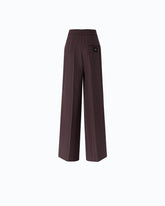 Wide-leg check trousers -  | Pinko