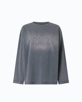 Faded-effect sweatshirt with Love Birds logo -  | Pinko