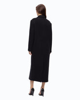 Long double-breasted coat in wool-blend fabric -  | Pinko