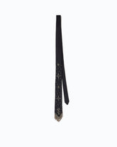 Satin tie with hand embroidery and jewelled fringing - Black | Pinko