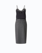 Vestito longuette con gonna gessata -  | Pinko