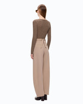 Maglia serafino in misto lana a righe -  | Pinko