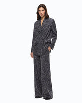 Wide leg trousers with animal print and micro-strass -  | Pinko