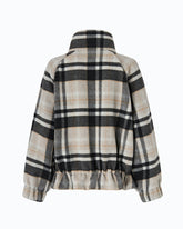 Caban con zip e fantasia check -  | Pinko