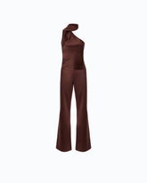 Long satin jumpsuit with sash -  | Pinko