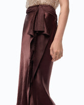 Falda midi asimétrica de satén -  | Pinko