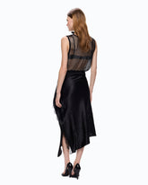 Gonna midi asimmetrica in satin -  | Pinko