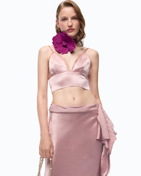 Top bustier con spalline sottili