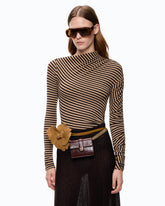 Maglia lupetto in misto lana a righe