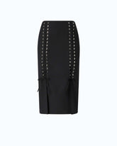 Jupe midi ajustée à double fente -  | Pinko