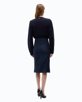 Gerippter Pullover aus Wollmix - Blau | Pinko