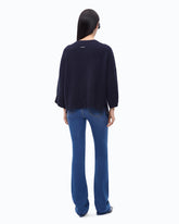 Pullover im Rippstrick mit V-Ausschnitt - Blau | Pinko