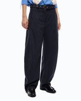 Pinstriped wool-blend balloon-leg trousers -  | Pinko