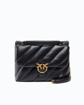Large Love Bag Puff Maxi Quilt New Buckle shoulder bag - Black | Pinko