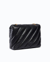 Large Love Bag Puff Maxi Quilt New Buckle shoulder bag - Black | Pinko