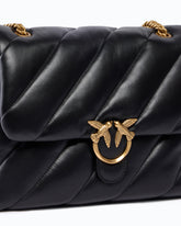 Large Love Bag Puff Maxi Quilt New Buckle shoulder bag - Black | Pinko