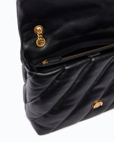 Large Love Bag Puff Maxi Quilt New Buckle shoulder bag - Black | Pinko