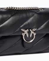 Small Love Bag Puff Maxi Quilt New Buckle shoulder bag - Black | Pinko
