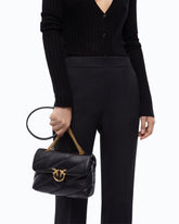 Small Love Bag Puff Maxi Quilt New Buckle shoulder bag - Black | Pinko