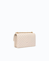 Small Love Bag One Chevron New Buckle shoulder bag - White | Pinko