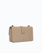 Medium Love Bag One leather handbag with New Buckle - Beige | Pinko