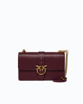 Medium Love Bag One leather handbag with New Buckle - Bordeaux | Pinko