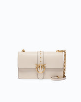Medium Love Bag One leather handbag with New Buckle - White | Pinko