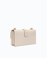 Medium Love Bag One leather handbag with New Buckle - White | Pinko