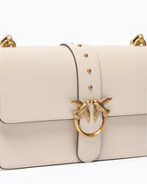 Medium Love Bag One leather handbag with New Buckle - White | Pinko