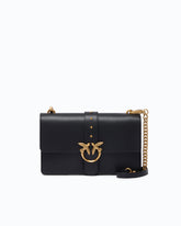 Medium Love Bag One leather handbag with New Buckle - Black | Pinko