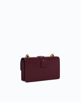 Small Love Bag One leather shoulder bag with New Buckle - Bordeaux | Pinko