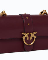 Small Love Bag One leather shoulder bag with New Buckle - Bordeaux | Pinko