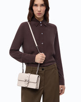 Μικρή τσάντα ώμου Love Bag One από δέρμα με New Buckle - Λευκό | Pinko
