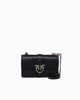 Small Love Bag One leather shoulder bag with New Buckle - Black | Pinko