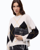 Small Love Bag One leather shoulder bag with New Buckle - Black | Pinko