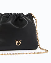 Borsa secchiello a spalla in nappa con doppia tracolla - Multicolor Nero-Marrone | Pinko