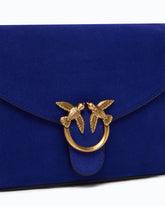 Τσάντα χιαστί Mini Love Bag Satchel από σουέτ - Dark Purple | Pinko