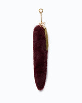 Faux fur pendant charm keyring - Dark Red | Pinko