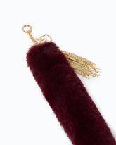 Faux fur pendant charm keyring - Dark Red | Pinko