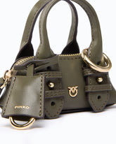 Nano Escape Bag accessory in leather - Brown | Pinko