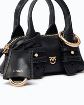 Nano Escape Bag accessory in leather - Black | Pinko
