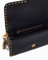 Petit sac bandoulière Love One Slouchy en cuir avec clous - Noir | Pinko