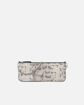 New Horizontal medium shoulder clutch in python-print suede -  | Pinko