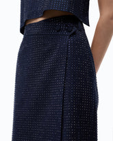 Falda longuette cruzada revestida de strass -  | Pinko