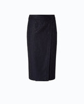 Falda longuette cruzada revestida de strass -  | Pinko