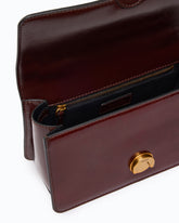 Sac à bandoulière Mini Love Bag One Light en cuir brillant à double bandoulière - Rouge foncé | Pinko