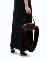 Mini Boston bag in glossy leather with two straps - Dark Red | Pinko