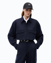 Cropped-Bluse mit Nadelstreifen - Schwarz | Pinko